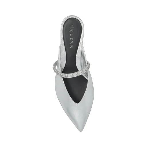 Stud-Embellished Pointed-Toe Mules