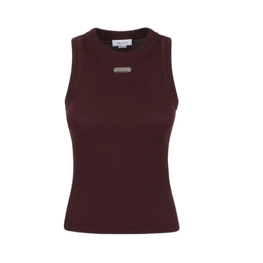 Logo-Plaque Ribbed Tank Top