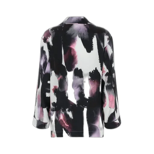 Abstract Print Button-Up Shirt