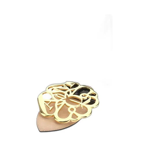 Flower Logo Plaque Buckle Belt