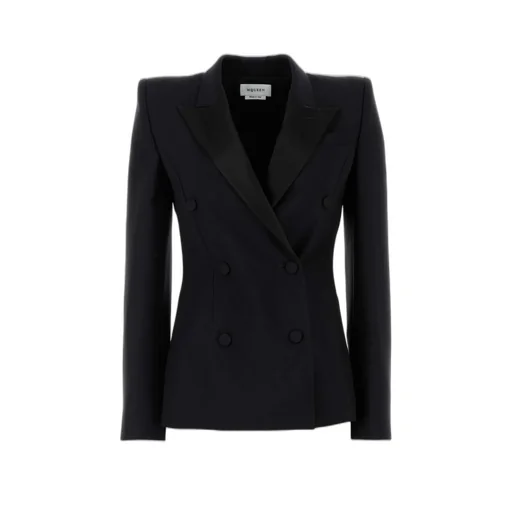 Stacked Shoulder Double-Breasted Jacket