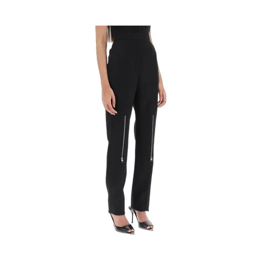 Zip-Embellished Slim-Cut Trousers