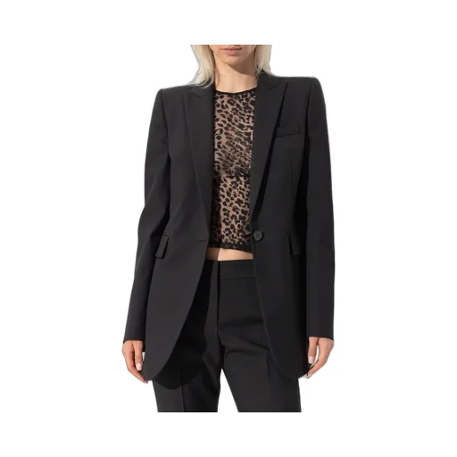 Stacked Shoulder Single-Breasted Jacket