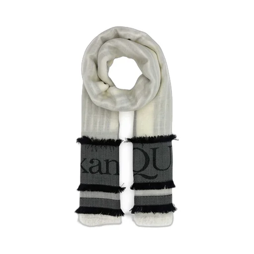 Logo Printed Frayed-Edge Scarf