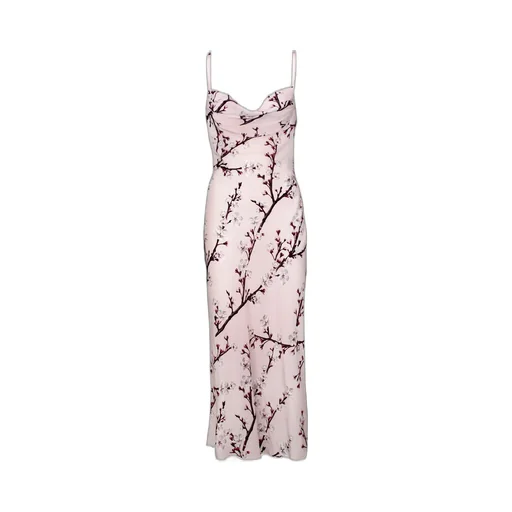 Floral Printed Draped Sleeveless Dress