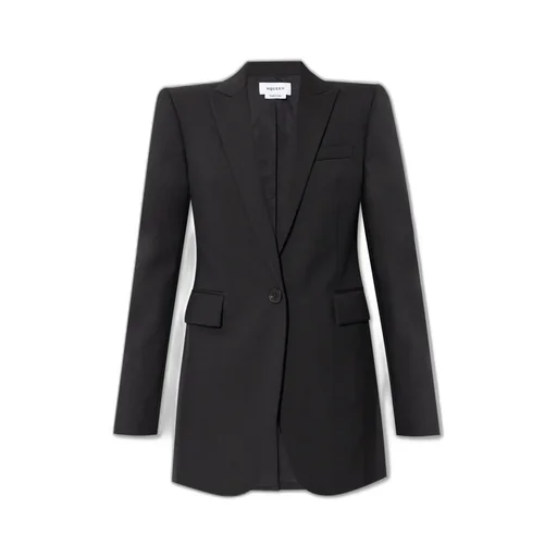 Stacked Shoulder Single-Breasted Jacket
