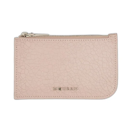 Cracked-Effect Zipped Cardholder