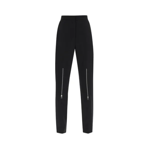 Zip-Embellished Slim-Cut Trousers