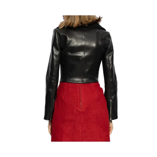 Folded Collar Leather Jacket