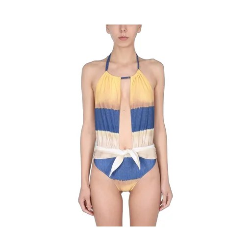Tie Dye Print Halterneck Swimsuit