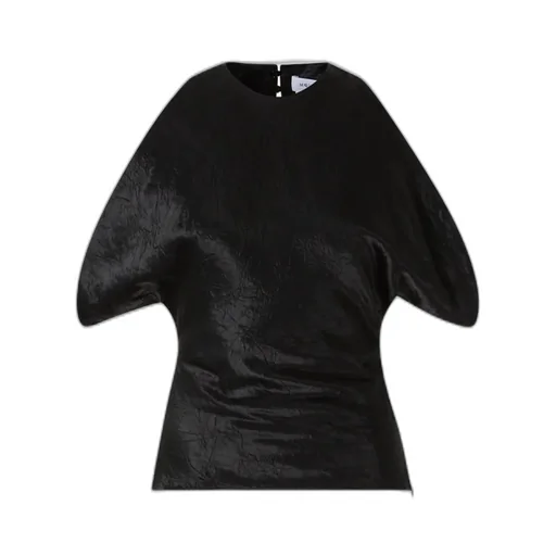 Draped Crewneck Armhole Top