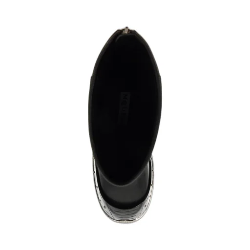 Hoof Zip-Detailed Platform Boots