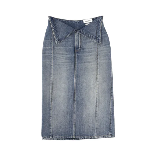 Fold Over Waist Denim Skirt