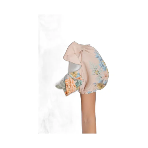 Floral Print Ruched Silk Dress