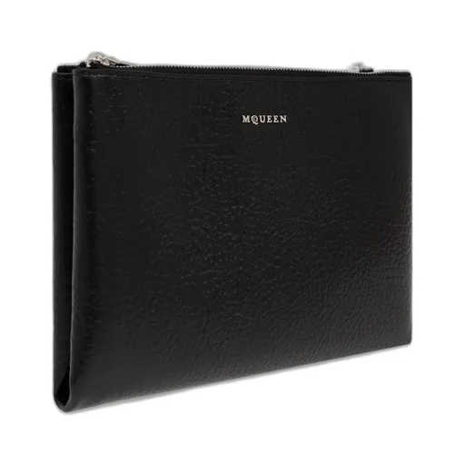 Logo Lettering Zipped Clutch Bag