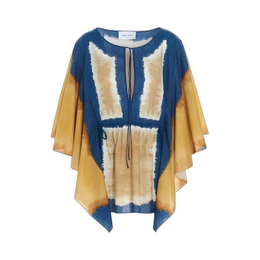 Wide Sleeve Tie-Dye Tunic Dress