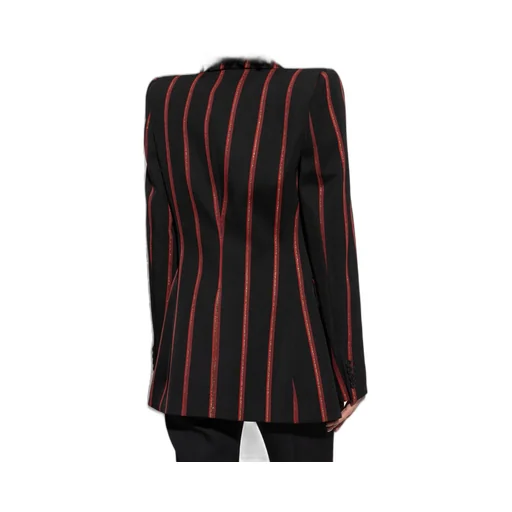 T-Bar Chain Fastened Striped Blazer