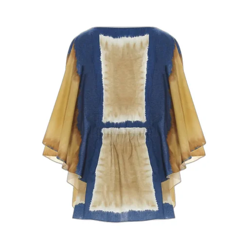 Wide Sleeve Tie-Dye Tunic Dress