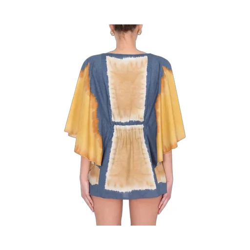 Wide Sleeve Tie-Dye Tunic Dress