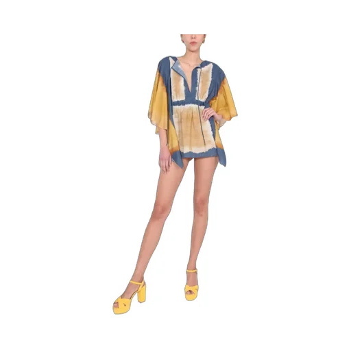 Wide Sleeve Tie-Dye Tunic Dress