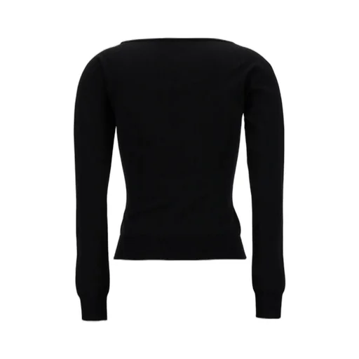 Long Sleeved Square-Neck Knitted Top