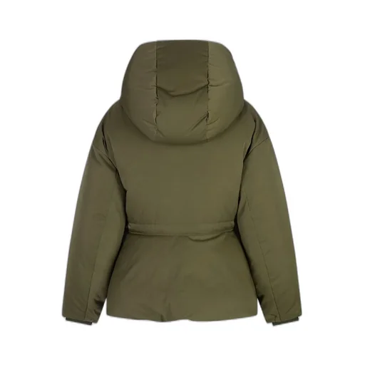 Peplum Drawstring Waist Puffer Jacket