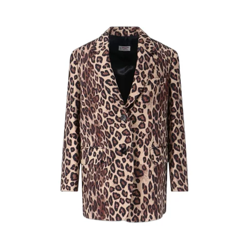 Printed Long Sleeved Single-Breasted Blazer