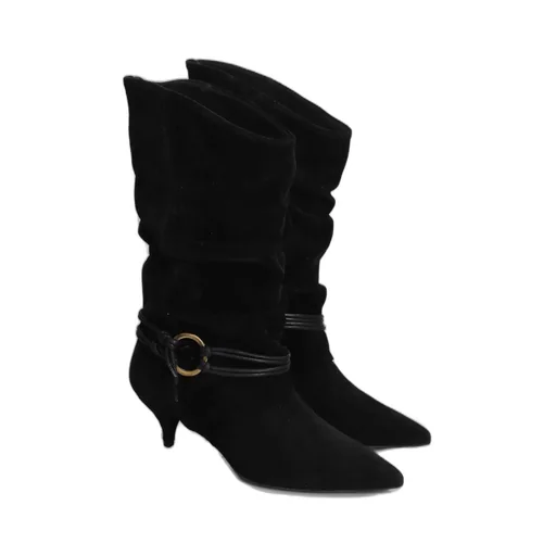 Pointed Toe Ruched Ankle Boots
