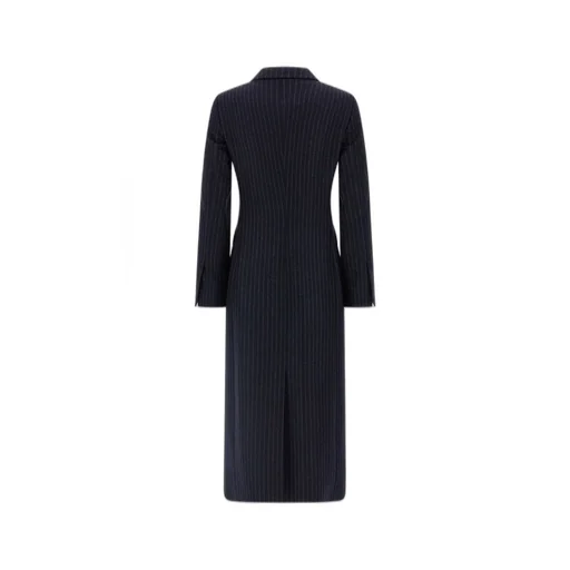 Double-Breasted Pinstripe Coat