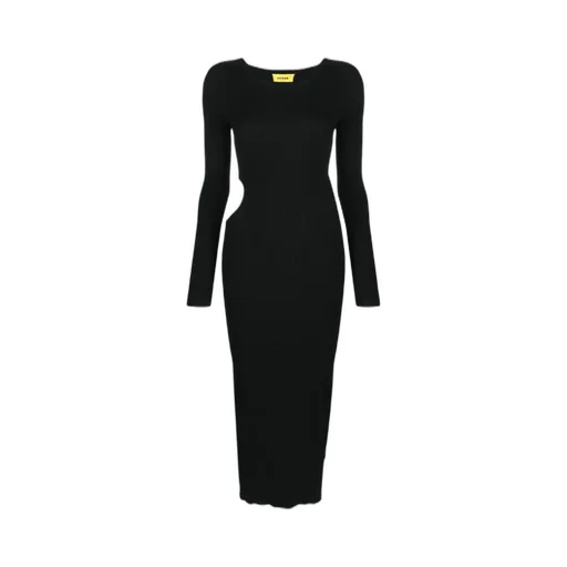 Long Sleeved Ribbed Cut Out Maxi Dress