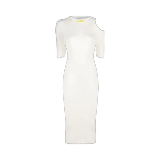 Cut-Out Detailed Ribbed Midi Dress