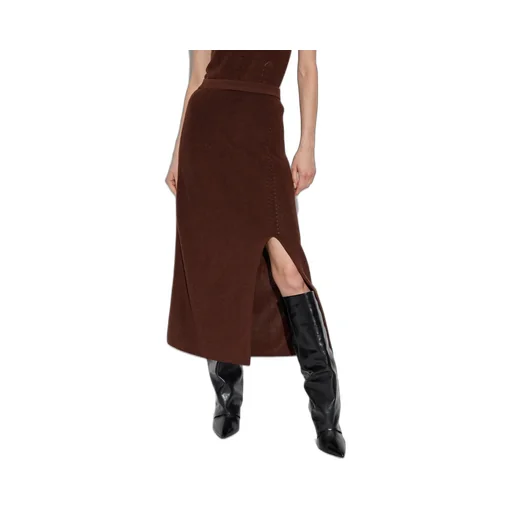 Elegant Midi Slit Skirt