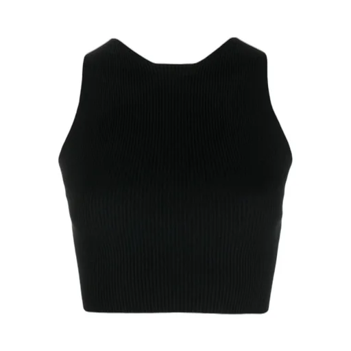 Ribbed Cut Out Sleeveless Top