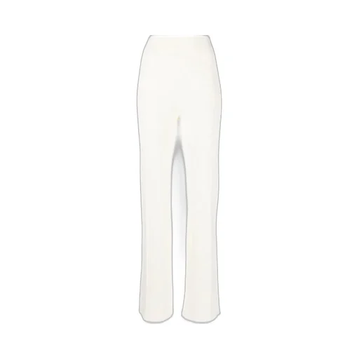 High-Waisted Rib-Knit Trousers