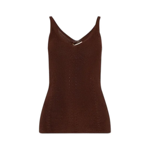 Textured Knit V-Neck Top