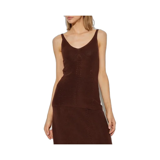 Textured Knit V-Neck Top