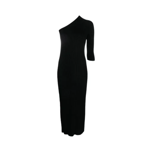 Ribbed Asymmetric Maxi Dress