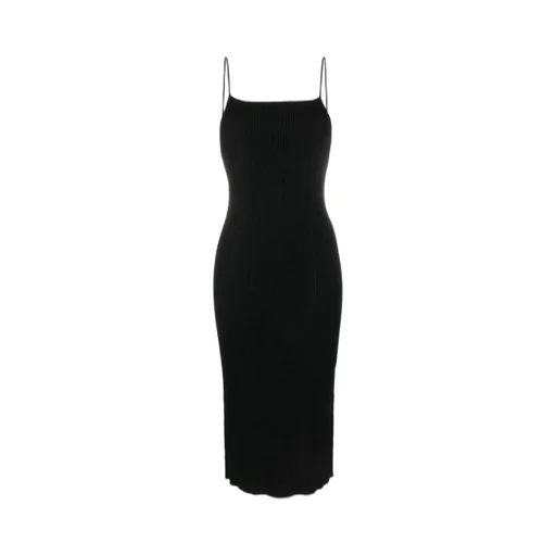 Ribbed Cami Strappy Midi Dress