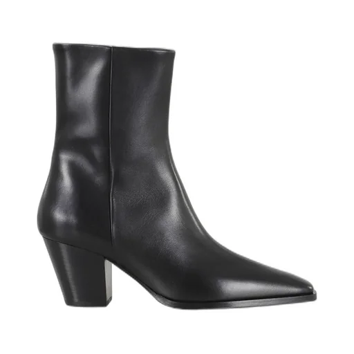 Pointed Toe Zip-Up Ankle Boots