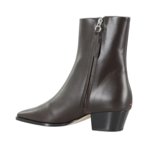 Pointed Toe Zip-Up Ankle Boots