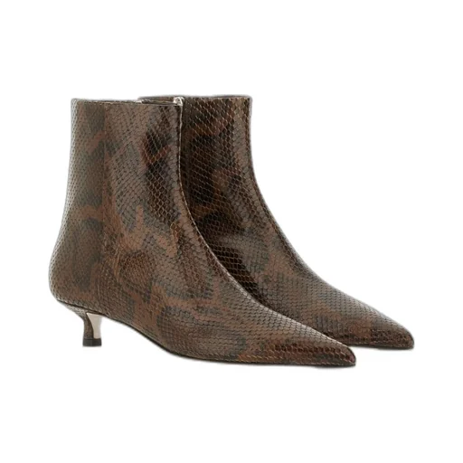 Printed Pointed-Toe Ankle Boots