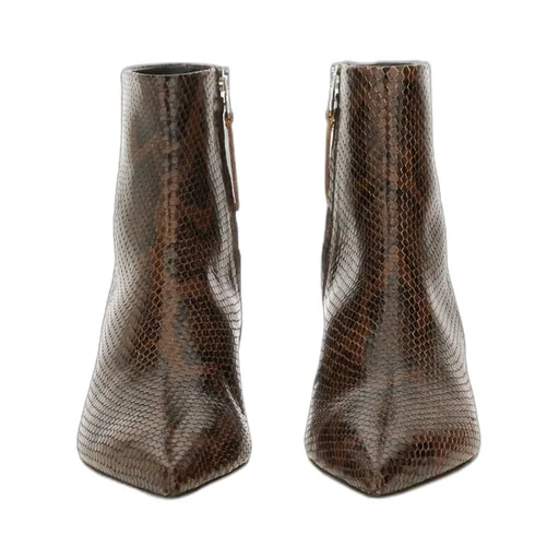 Printed Pointed-Toe Ankle Boots