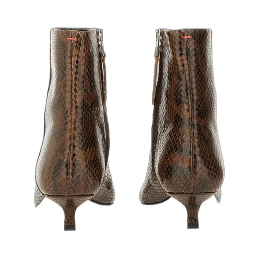 Printed Pointed-Toe Ankle Boots