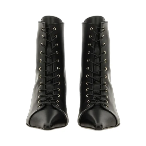 Trixi Pointed-Toe Zipped Lace-Up Boots