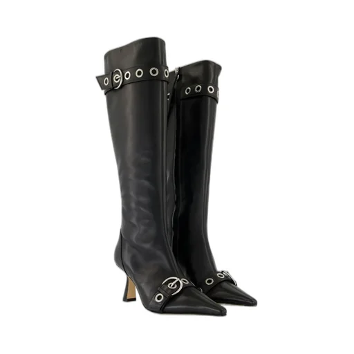 Vivian Buckle Detailed Pointed Toe Boots