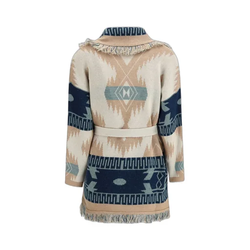 Icon Jacquard Fringed Belted Cardigan