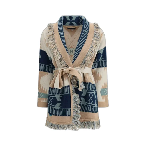 Icon Jacquard Fringed Belted Cardigan