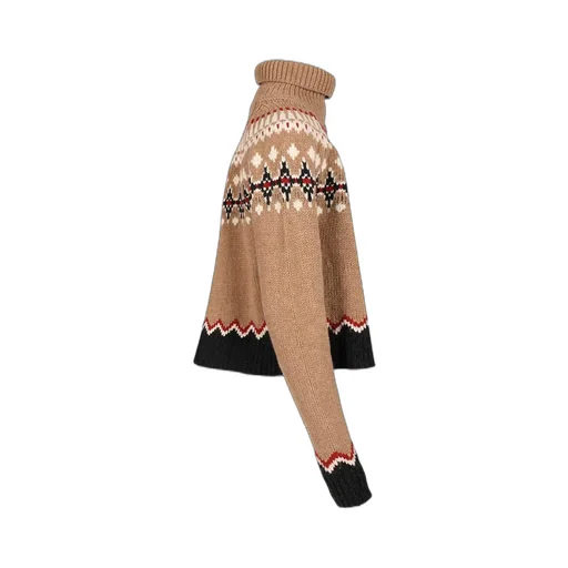Pattern Intarsia-Knit Turtleneck Jumper
