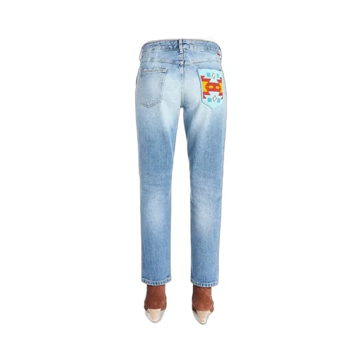 Embroidered Straight-Leg Jeans