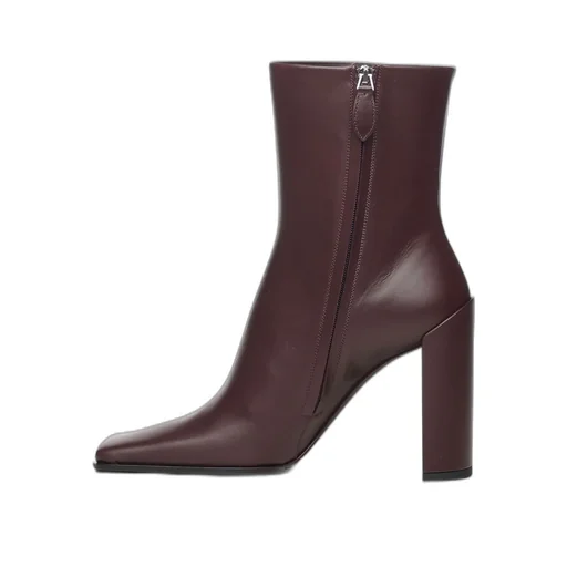 Block Heel Square-Toe Boots